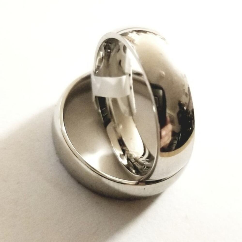 men's wome's shiny stainless steel silver ring size 8